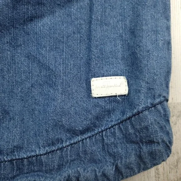 7 For All Mankind Denim Jeans Button Front girls Dress Pockets Size XL